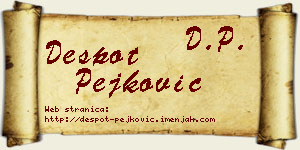Despot Pejković vizit kartica